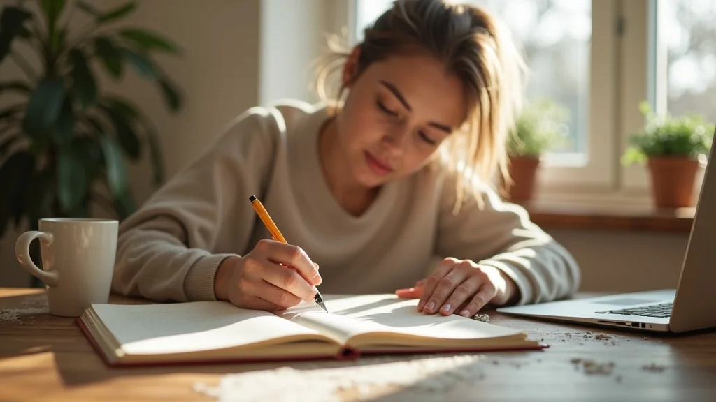 Worker documenting symptoms and medical updates for California workers compensation claim