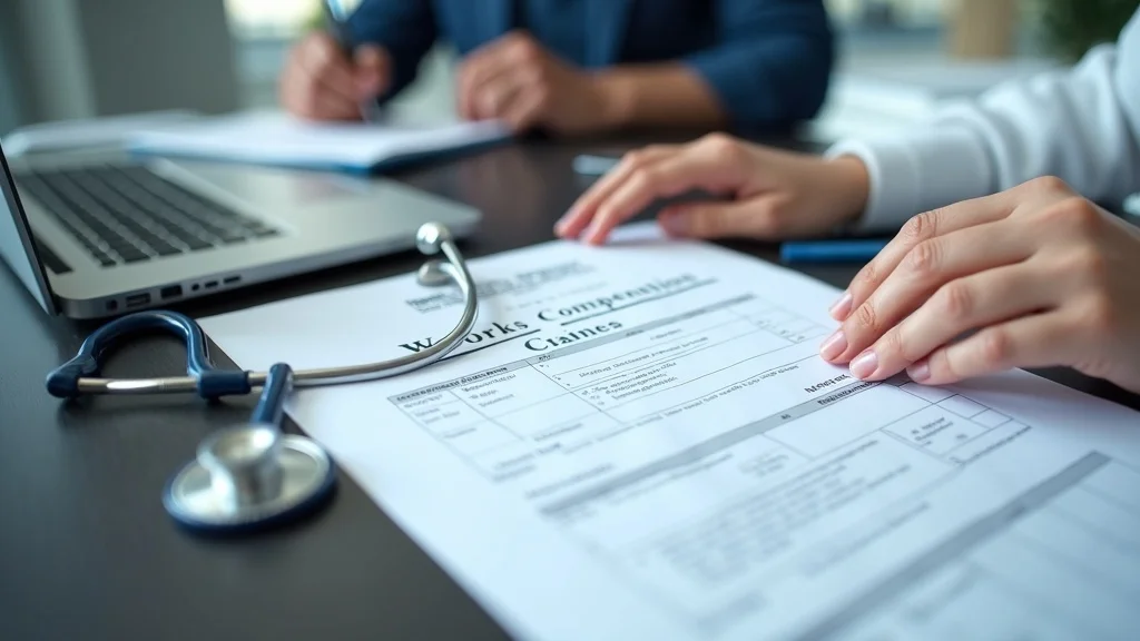 California workers compensation claim paperwork organized on a desk with legal and medical documents
