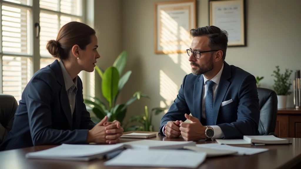 Injured worker consulting with a California workers compensation attorney in a modern legal office