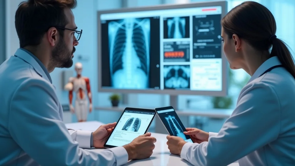 Doctors discussing medical charts to support a denied workers compensation appeal in a clinical consultation room