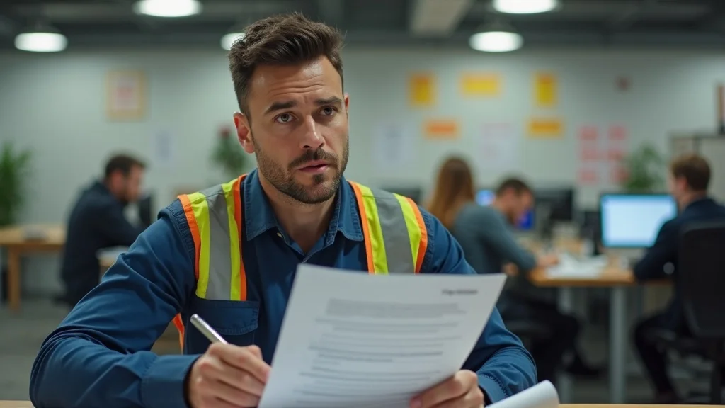 injured worker filling out California workers compensation claim injury report at office