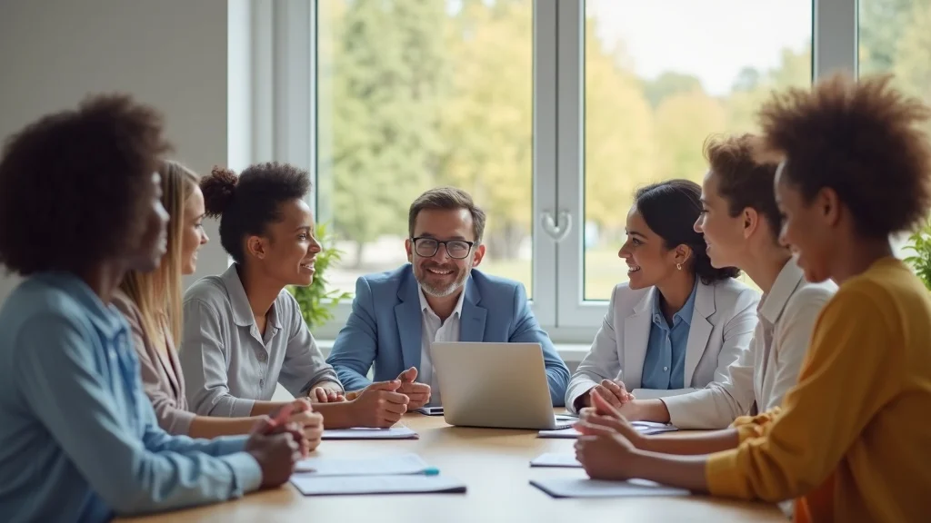 Group consultation of injured workers and legal advisors overcoming denied workers compensation appeals with teamwork and optimism