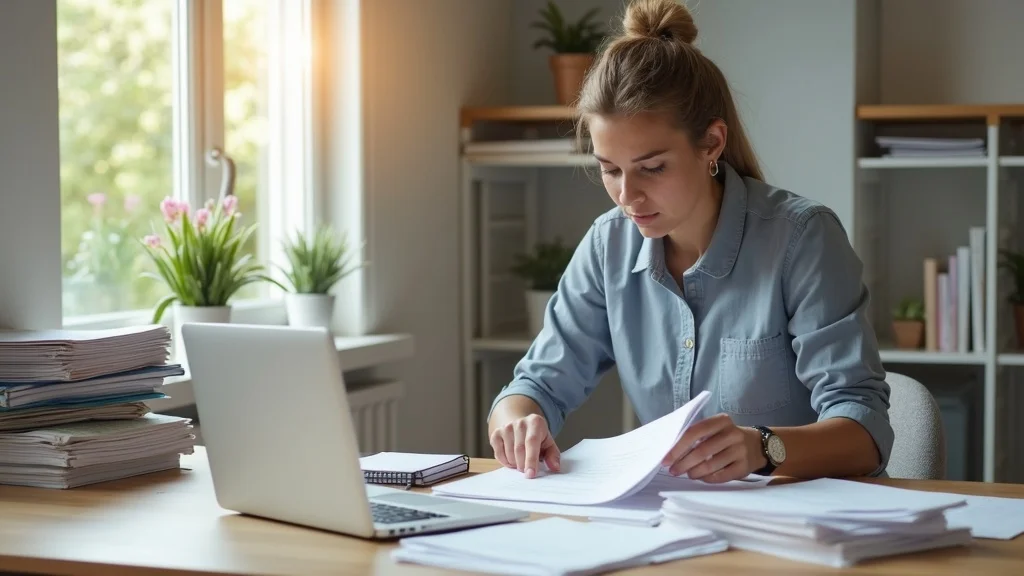 california workers compensation claim documents organized by office worker in home office environment