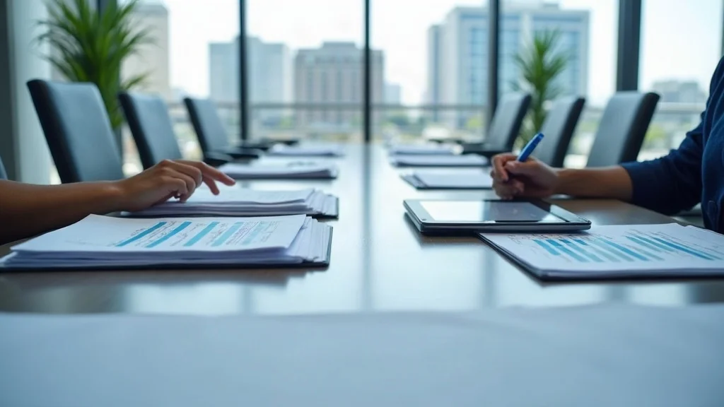 Organized files and medical records - the backbone for a successful denied workers compensation appeal in California, with neatly stacked folders and digital charts, photorealistic in a bright conference room.